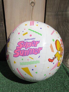 Lot of 3 Vintage McDonalds Inflatable Beach Ball Toys 1987 88 89 Grimace